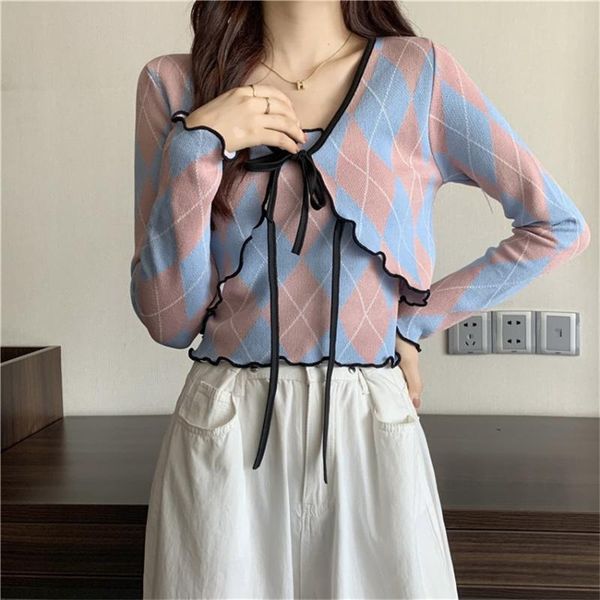 women's knits & tees korean chicy2k clothes argyle sweater cardigan women autumn knitted 2 piece camis mujer+ cardigans cropped, White
women's knits & tees korean chicy2k clothes argyle sweater cardigan women autumn knitted 2 piece camis mujer+ cardigans cropped, White