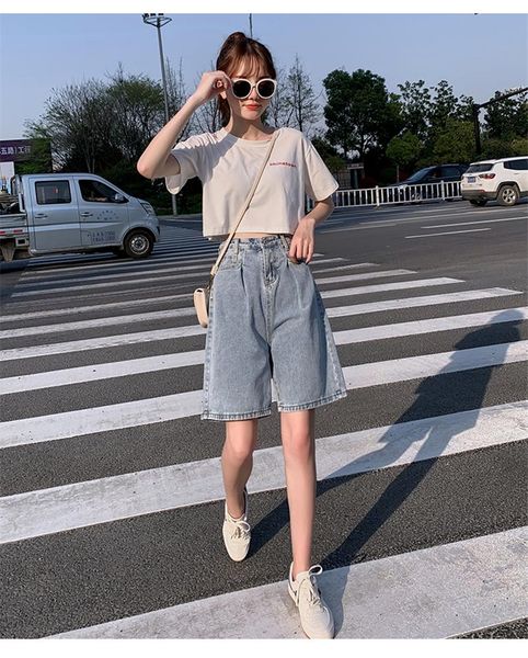 women's jeans apricot ankle length women high waist denim short boyfriend plus size loose summer knee korean, Blue
women's jeans apricot ankle length women high waist denim short boyfriend plus size loose summer knee korean, Blue