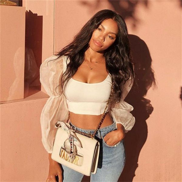 women's t-shirt women crop mesh long puff sleeves short t shirt cropped slim fit tee clubwear streetwear blusa 4 colors, White
women's t-shirt women crop mesh long puff sleeves short t shirt cropped slim fit tee clubwear streetwear blusa 4 colors, White