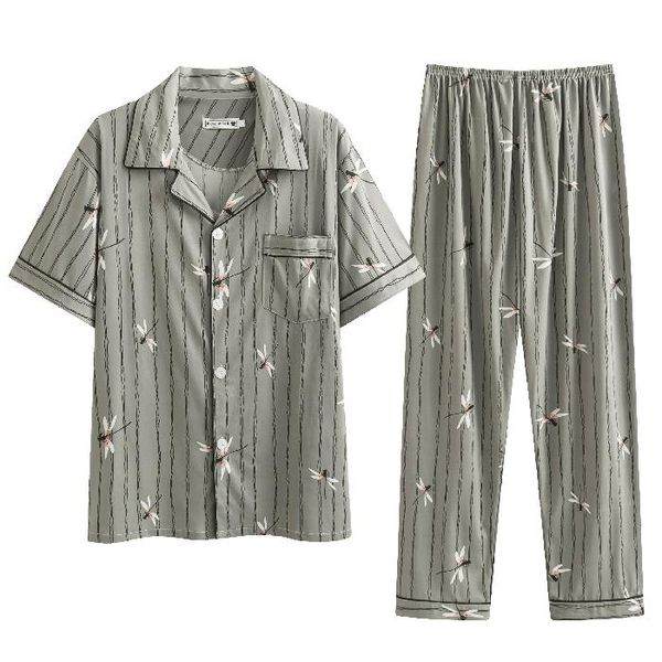 men's sleepwear pajamas set summer leisure elastic waist men cotton short sleeve nightwear print long pant homewear, Black;brown
men's sleepwear pajamas set summer leisure elastic waist men cotton short sleeve nightwear print long pant homewear, Black;brown