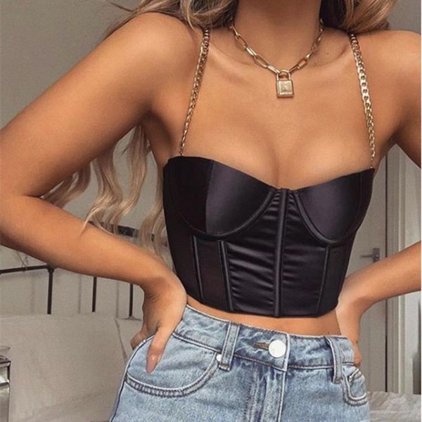 vintage ladies metal chain slim fit camis women sleeveless skinny club party fashion crop tank streetwear, White
vintage ladies metal chain slim fit camis women sleeveless skinny club party fashion crop tank streetwear, White