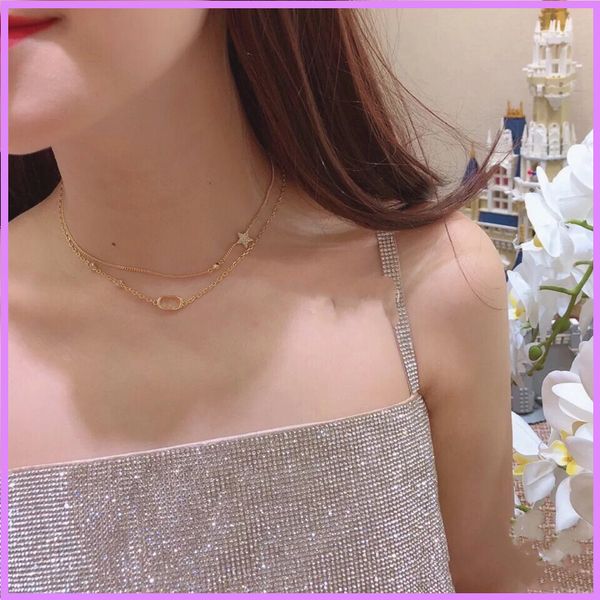women bilayer pendant necklace star fashion necklaces luxury designer jewelry letters mens for gifts lady for party wedding d219243f, Silver
women bilayer pendant necklace star fashion necklaces luxury designer jewelry letters mens for gifts lady for party wedding d219243f, Silver