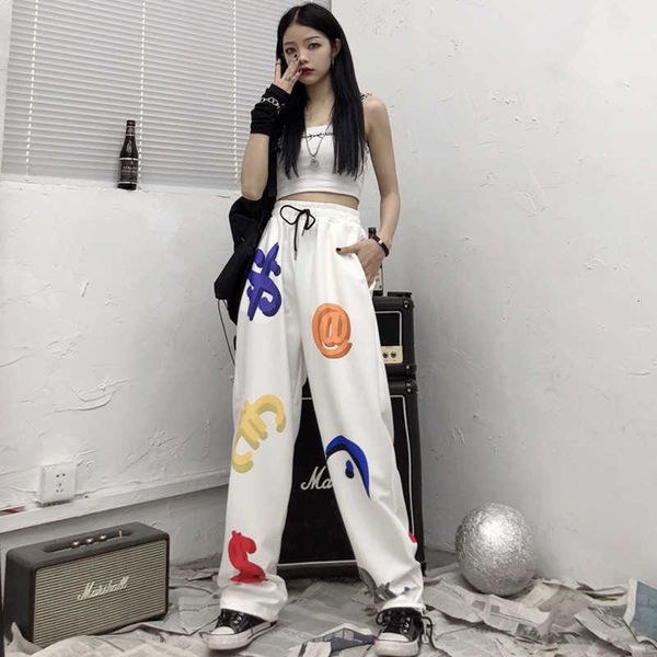 women's pants & capris korean streetwear women hip hop loose baggy high waist symbols print casual ankle banded wide leg white tro, Black;white
women's pants & capris korean streetwear women hip hop loose baggy high waist symbols print casual ankle banded wide leg white tro, Black;white