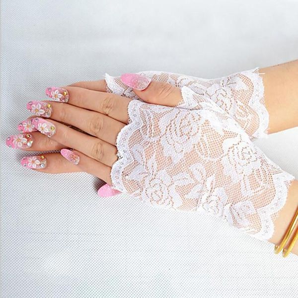 floral lace fingerless gloves women sheer solid color rose scalloped trim summer outdoor sun-blocking mittens five fingers, Blue;gray
floral lace fingerless gloves women sheer solid color rose scalloped trim summer outdoor sun-blocking mittens five fingers, Blue;gray