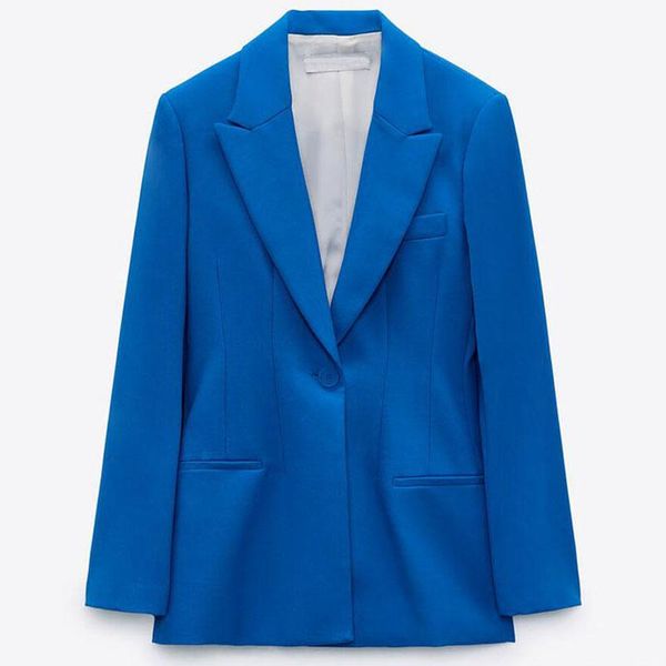 women's suits & blazers zaaho 2021 women fashion single button slim blazer coat office long sleeve with shoulder pads female outerwear, White;black
women's suits & blazers zaaho 2021 women fashion single button slim blazer coat office long sleeve with shoulder pads female outerwear, White;black
