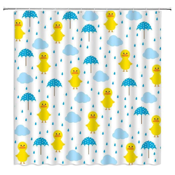 funny duck shower curtain kid cartoon cute ainmal little yellow duck rainy day umbrella blue clouds,70x70 inch polyester fabric
funny duck shower curtain kid cartoon cute ainmal little yellow duck rainy day umbrella blue clouds,70x70 inch polyester fabric