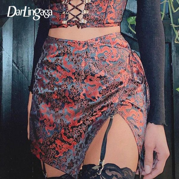 darlingaga vintage dragon print lace up mini skirts chinese style asymmetrical side split summer high waist skirt women clothes, Black
darlingaga vintage dragon print lace up mini skirts chinese style asymmetrical side split summer high waist skirt women clothes, Black