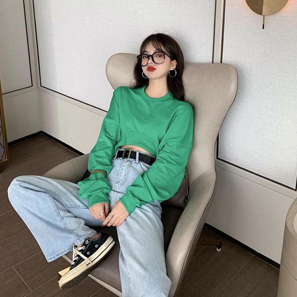 women's hoodies & sweatshirts spring loose bf woman crop fashion brand korean clothes casual style o-neck clothing, Black
women's hoodies & sweatshirts spring loose bf woman crop fashion brand korean clothes casual style o-neck clothing, Black