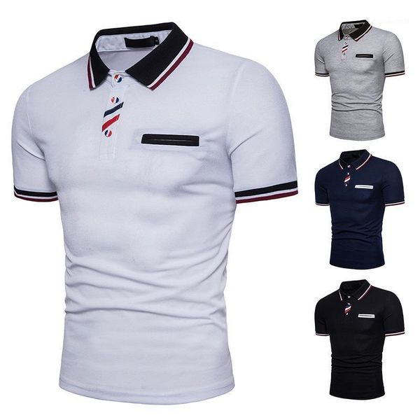 men's t-shirts mens lapel button color matching cotton blended casual fashion short-sleeved shirt for daily men clothing, White;black
men's t-shirts mens lapel button color matching cotton blended casual fashion short-sleeved shirt for daily men clothing, White;black