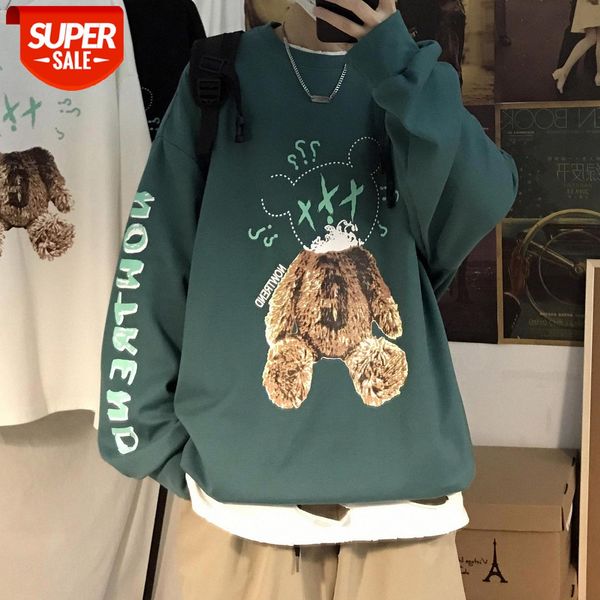 sweater men's trend loose long-sleeved hong kong style students all-match round neck bear coat #eu0r, Black
sweater men's trend loose long-sleeved hong kong style students all-match round neck bear coat #eu0r, Black