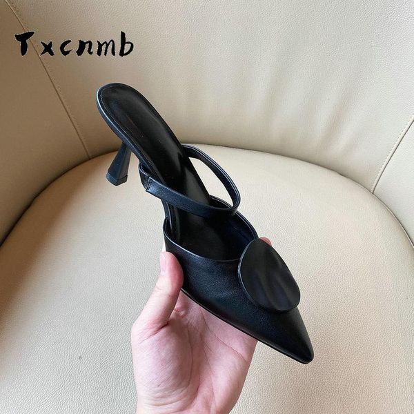slippers women classic design pointes toe high heeled party dress spring summer shoes woman cow leather slipper, Black
slippers women classic design pointes toe high heeled party dress spring summer shoes woman cow leather slipper, Black