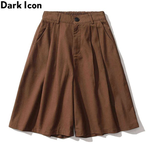 plain suit shorts men elastic waist wide leg opening half length men's shorts 210603, White;black
plain suit shorts men elastic waist wide leg opening half length men's shorts 210603, White;black