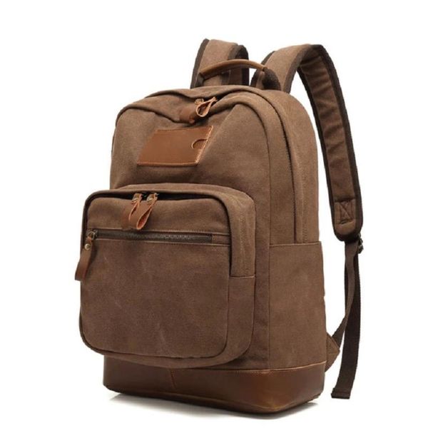 backpack vintage canvas men's shoulder pure color large capacity leisure travel bag bookbag
backpack vintage canvas men's shoulder pure color large capacity leisure travel bag bookbag