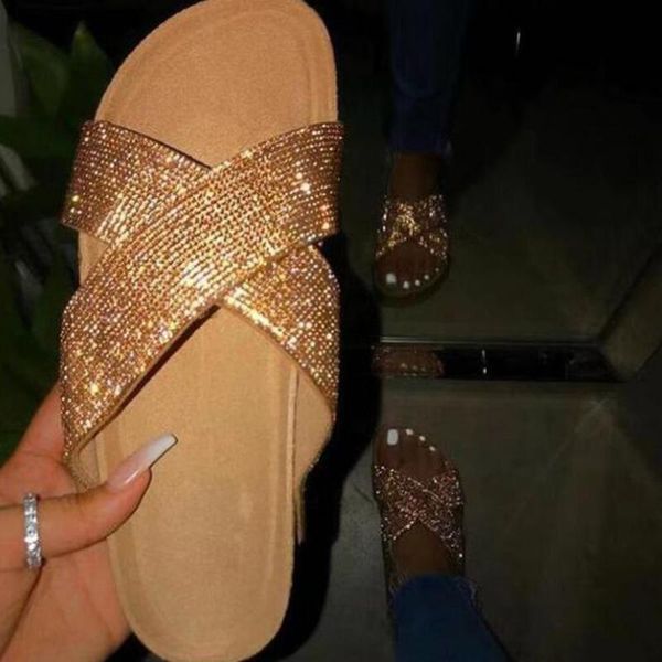 slippers 2021 summer women fashion cross rhinestone outdoor women's sandals ladies leisure flat bottom beach fa, Black
slippers 2021 summer women fashion cross rhinestone outdoor women's sandals ladies leisure flat bottom beach fa, Black