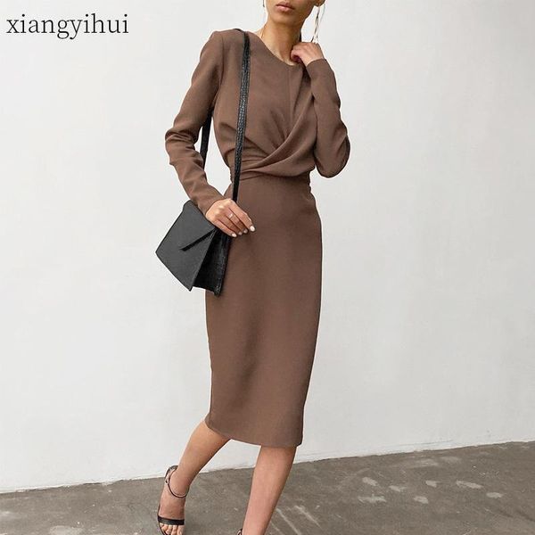 elegant temperament ruched long sleeve pencil dress 4 colors casual fashion o-neck high waist midi knee length dresses womens, Black;gray
elegant temperament ruched long sleeve pencil dress 4 colors casual fashion o-neck high waist midi knee length dresses womens, Black;gray
