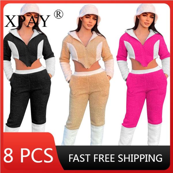 women's two piece pants wholesale bulk items sweatsuits for women winter zipper hoodie + cargo pant color block patchwork 2 set outfits, White
women's two piece pants wholesale bulk items sweatsuits for women winter zipper hoodie + cargo pant color block patchwork 2 set outfits, White