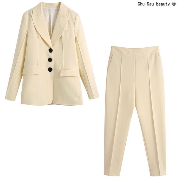 women's suits & blazers autumn 2021 fashion casual solid color notched collar single-breasted blazer+high-waist pleated slim-fitting pa, White;black
women's suits & blazers autumn 2021 fashion casual solid color notched collar single-breasted blazer+high-waist pleated slim-fitting pa, White;black