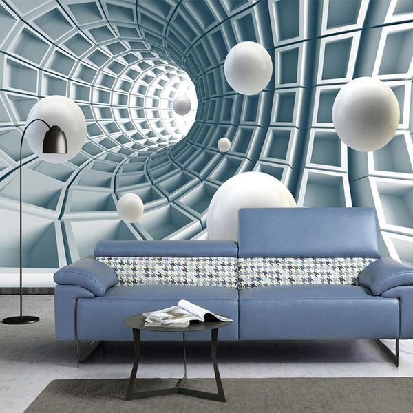 wallpapers modern creative 3d tunnel space po wall murals paper living room tv background home decor abstract art covering