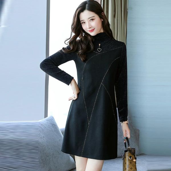 casual dresses women turtleneck mini dress fashion deerskin long sleeve a-line short spring autumn ladies elegant party re2052, Black;gray
casual dresses women turtleneck mini dress fashion deerskin long sleeve a-line short spring autumn ladies elegant party re2052, Black;gray