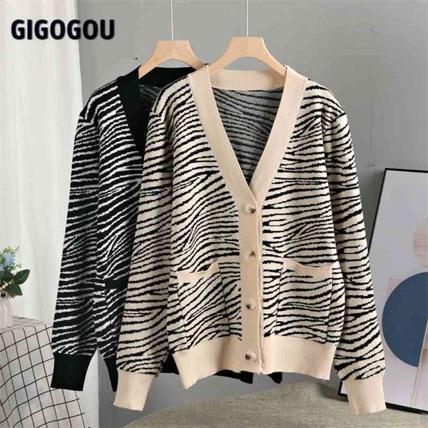 gigogou big pocket vintage cardigan for women sweater animal pantern casual loose oversized cardigan's winter coats 210922, White;black
gigogou big pocket vintage cardigan for women sweater animal pantern casual loose oversized cardigan's winter coats 210922, White;black