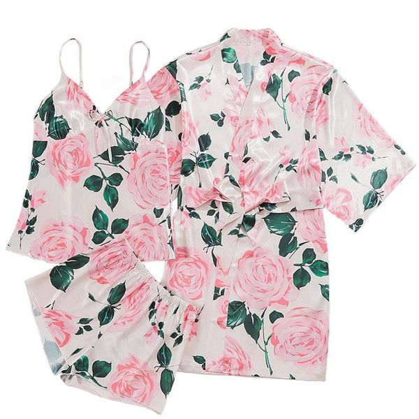 cynthra nightdress women's spring sling shorts outer robe rose printed homewear three-piece nightgown morning gown women sleepwear, Black;red
cynthra nightdress women's spring sling shorts outer robe rose printed homewear three-piece nightgown morning gown women sleepwear, Black;red