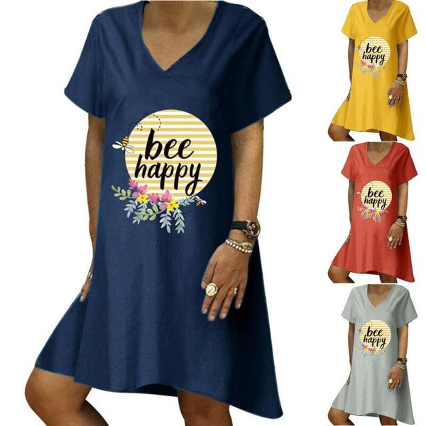 women's t-shirt women short sleeve crew neck tee shirt dress printed slim casual sundress, White
women's t-shirt women short sleeve crew neck tee shirt dress printed slim casual sundress, White