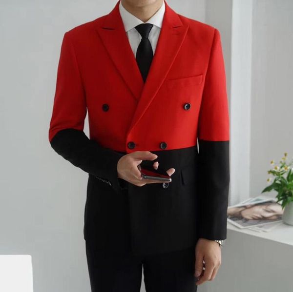 men's suits & blazers terno 2021 stitching contrast color mens party streetwears men slim suit stage tuxedo designer double-breasted, White;black
men's suits & blazers terno 2021 stitching contrast color mens party streetwears men slim suit stage tuxedo designer double-breasted, White;black