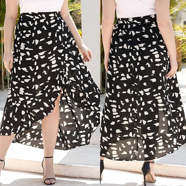plus size summer skirts women casual elastic waist print irregular hem midi holiday beach chiffon skirt, Black
plus size summer skirts women casual elastic waist print irregular hem midi holiday beach chiffon skirt, Black