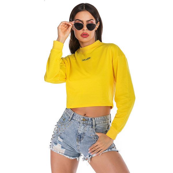 2021 new women's long sleeve round neck sweater, polyester clothing, navel, solid color, shorts, leisure, loose, autumn and winter fash, Black
2021 new women's long sleeve round neck sweater, polyester clothing, navel, solid color, shorts, leisure, loose, autumn and winter fash, Black