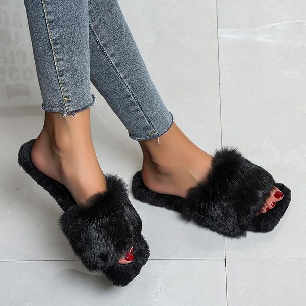 slippers ladies summer plush fur comfortable flat women's shoes multicolor flat-bottomed, Black
slippers ladies summer plush fur comfortable flat women's shoes multicolor flat-bottomed, Black