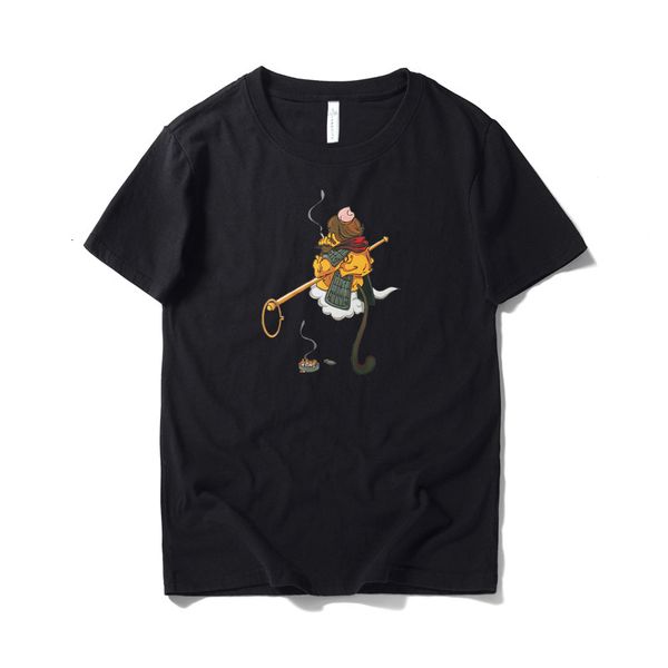 t shirt cartoon wukong printing men's short sleeve summer cotton half base coat loose large size batch, White;black
t shirt cartoon wukong printing men's short sleeve summer cotton half base coat loose large size batch, White;black