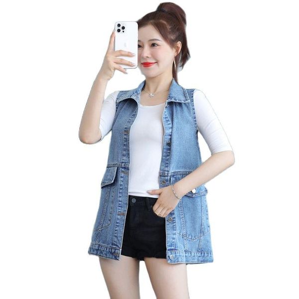 women's vests oversize denim waistcoat vest jacket fashion loose mid-length sleeveless lady outerwear 2021 cowboy female, Black;white
women's vests oversize denim waistcoat vest jacket fashion loose mid-length sleeveless lady outerwear 2021 cowboy female, Black;white