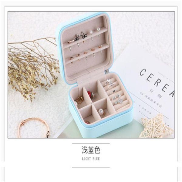 female pu leather simple jewelry storage box travel hold earrings ring single layer solid pink blue cosmetic bags & cases
female pu leather simple jewelry storage box travel hold earrings ring single layer solid pink blue cosmetic bags & cases