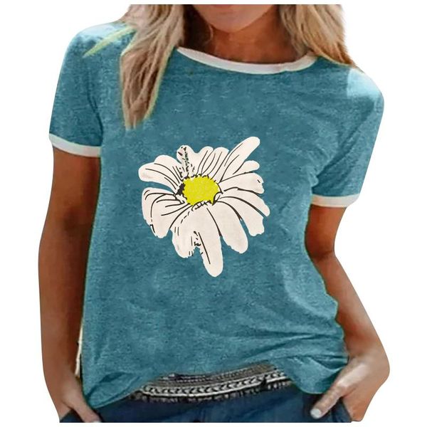 women's t-shirt women 3d flower printed y2k short-sleeved fresh sweet loose round neck shirt casual fashion streewear summer 2021, White
women's t-shirt women 3d flower printed y2k short-sleeved fresh sweet loose round neck shirt casual fashion streewear summer 2021, White