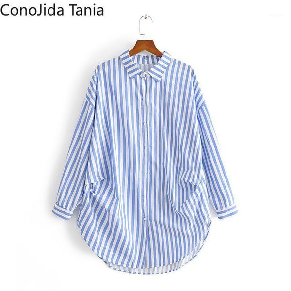 women's blouses & shirts 2021 spring and summer lapels with pleated blue striped long-sleeved ol style loose plus sized, White
women's blouses & shirts 2021 spring and summer lapels with pleated blue striped long-sleeved ol style loose plus sized, White