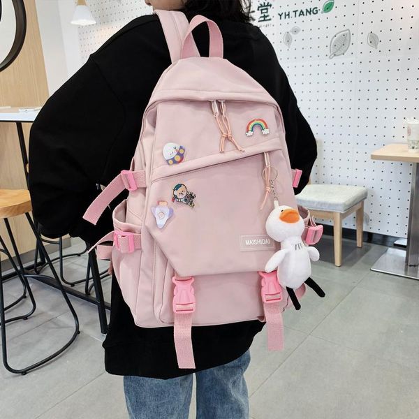 backpack 2021 women men girls simple solid color student large capacity multi layer zipper casual school bag
backpack 2021 women men girls simple solid color student large capacity multi layer zipper casual school bag