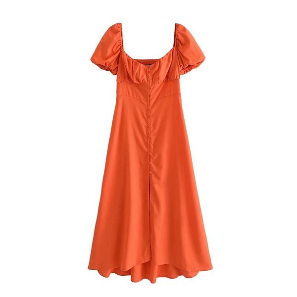 women chic fashion with buttons linen midi dress vintage v neck puff sleeve back elastic female dresses vestidos, Black;gray
women chic fashion with buttons linen midi dress vintage v neck puff sleeve back elastic female dresses vestidos, Black;gray