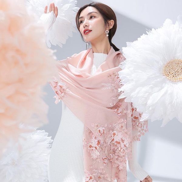 scarves official flagship store wool cashmere scarf female embroidery more large shawl to keep warm in the spring and autumn, Blue;gray
scarves official flagship store wool cashmere scarf female embroidery more large shawl to keep warm in the spring and autumn, Blue;gray