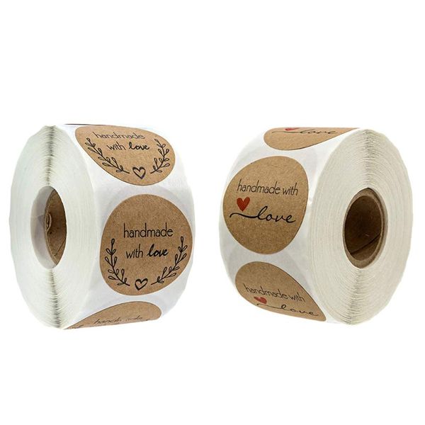 500pcs handmade with love sticker, 1'' round gift wrapping stickers roll kraft paper strong adhesive wrap
500pcs handmade with love sticker, 1'' round gift wrapping stickers roll kraft paper strong adhesive wrap