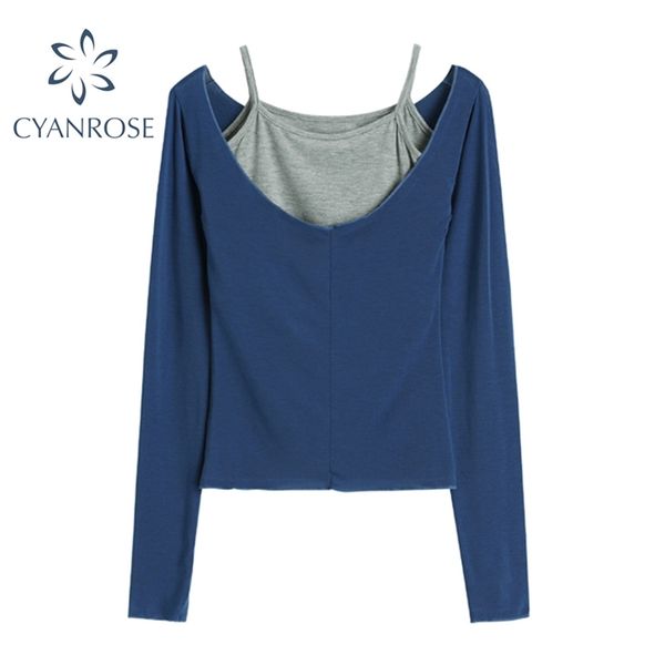 blue long sleeve deep crewneck t shirt and grey sleeveless camisole vest fitted outfits women spring basic sets ladies 210430, White
blue long sleeve deep crewneck t shirt and grey sleeveless camisole vest fitted outfits women spring basic sets ladies 210430, White