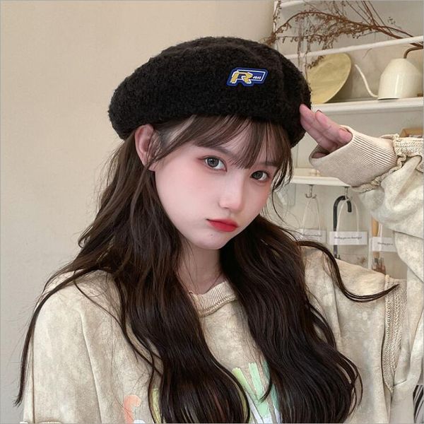 women's all-match literary retro lamb cashmere beret berets haps caps dmlm035a fashion autumn and winter warm tide round face hat, Blue;gray
women's all-match literary retro lamb cashmere beret berets haps caps dmlm035a fashion autumn and winter warm tide round face hat, Blue;gray