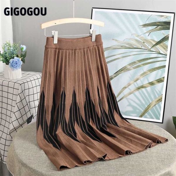 gigogou autumn winter thick warm women pleated skirts elastic high waist woman sweater patchwork maxi skirt female 211124, Black
gigogou autumn winter thick warm women pleated skirts elastic high waist woman sweater patchwork maxi skirt female 211124, Black