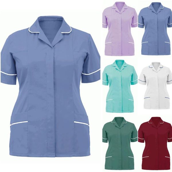 uniform woman plus size nursing tunic clinic carer lapel protective clothing blouse ropa de enfermera women's t-shirt, White
uniform woman plus size nursing tunic clinic carer lapel protective clothing blouse ropa de enfermera women's t-shirt, White