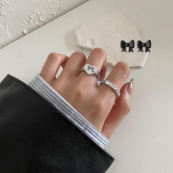 cluster rings todorova 925 sterling silver love heart bowknot for women vintage english letter open party jewelry gifts, Golden;silver
cluster rings todorova 925 sterling silver love heart bowknot for women vintage english letter open party jewelry gifts, Golden;silver