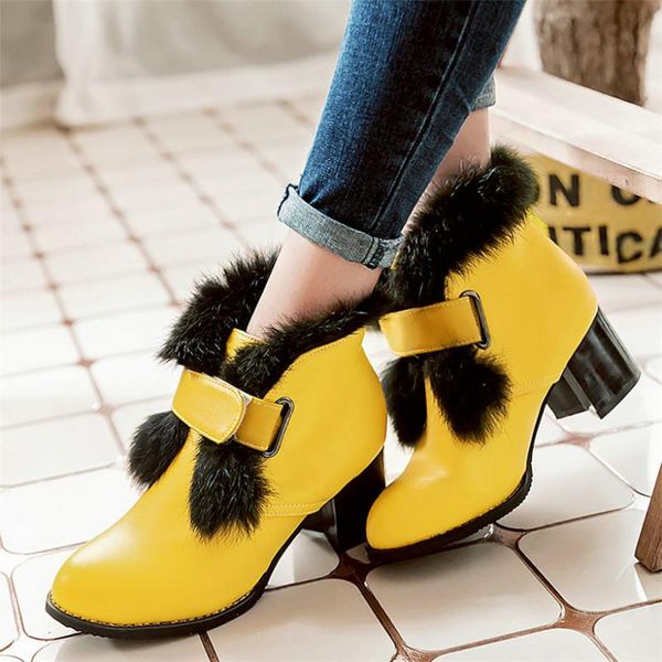 dress shoes winter mary jane women pu leather chunky high heels party pumps round toe warm fur snow booties lady office punk, Black
dress shoes winter mary jane women pu leather chunky high heels party pumps round toe warm fur snow booties lady office punk, Black