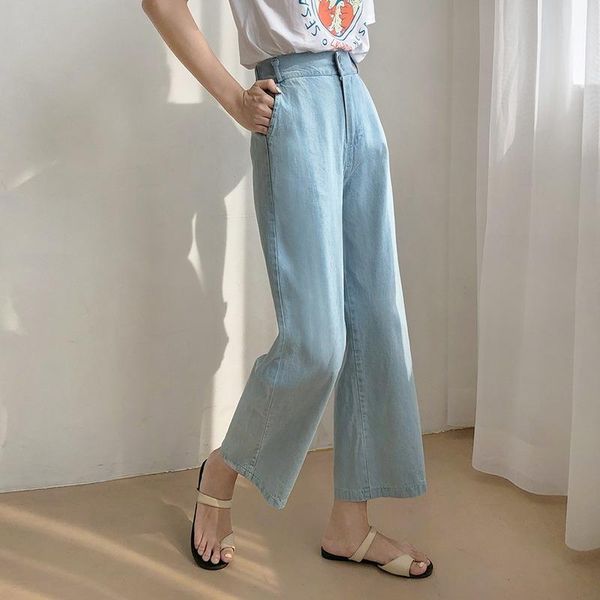 women's jeans vintage elastic waist summer 2021 korean high-waist loose wide-leg pants washed trousers, Blue
women's jeans vintage elastic waist summer 2021 korean high-waist loose wide-leg pants washed trousers, Blue