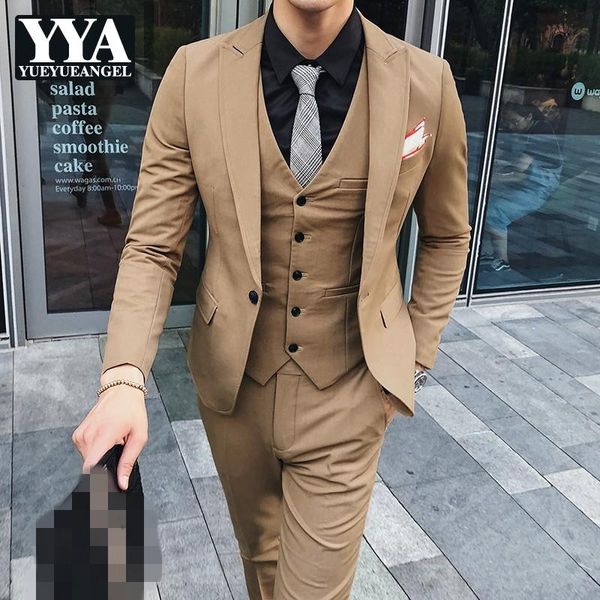 men's suits & blazers brand mens fashion solid single button blazer pants 3 piece wedding party set male business casual suit s, White;black
men's suits & blazers brand mens fashion solid single button blazer pants 3 piece wedding party set male business casual suit s, White;black