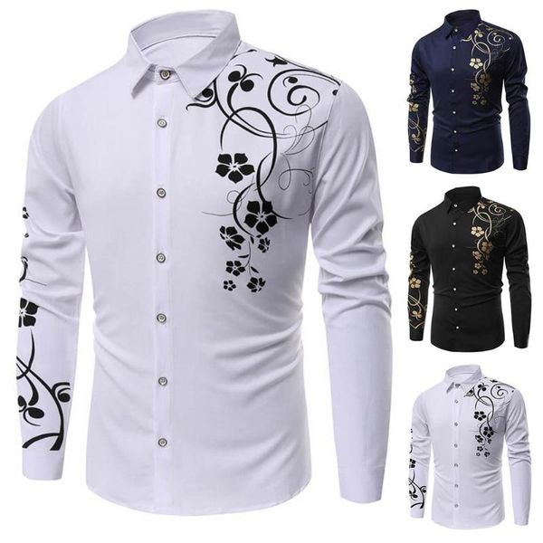 plus size fashion men flower print button turn down collar long sleeve shirt social dress shirts fashions men's casual, White;black
plus size fashion men flower print button turn down collar long sleeve shirt social dress shirts fashions men's casual, White;black