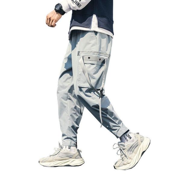 men's pants man jogger solid side pockets loose ribbons sweatpants fashion 2021 high street casual mens streetwear, Black
men's pants man jogger solid side pockets loose ribbons sweatpants fashion 2021 high street casual mens streetwear, Black