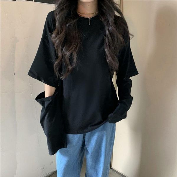 women's t-shirt ropa mujer verano casual spring fall korean long sleeve hole o-neck plus size women white black solid femme female tee
women's t-shirt ropa mujer verano casual spring fall korean long sleeve hole o-neck plus size women white black solid femme female tee
